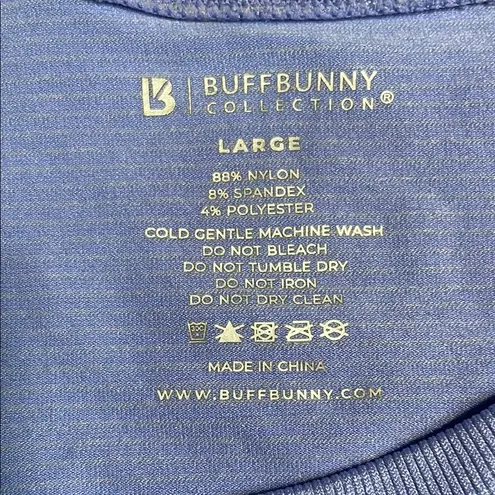 Buffbunny Collection BuffBunny Blue Fitted Raglan Long Sleeve Tee