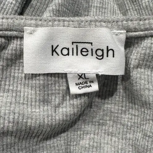 Kaileigh Stitch Fix Grey Ribbed Long Sleeve Bodysuit Women’s XL