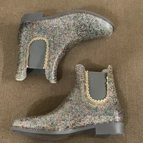 Jack Rogers  Sallie print glittery rain boots size 6