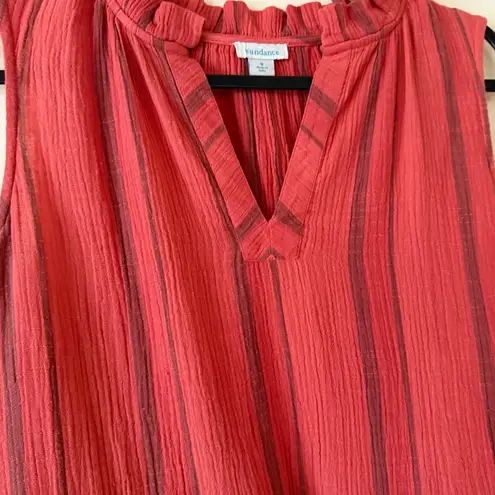 Sundance Women's Adley Sea Coral Gauze Cotton Sleeveless Dress SZ S Red