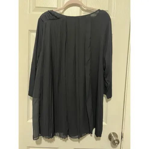 Catherines Catherine’s Women’s Plus Size 1X Black Stretchy Chiffon Dressy Blouse Career EUC
