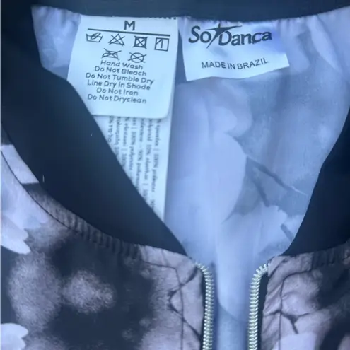 So Danca Kaia Vest Floral Flower Black Adult Size Medium Dance Ballet New