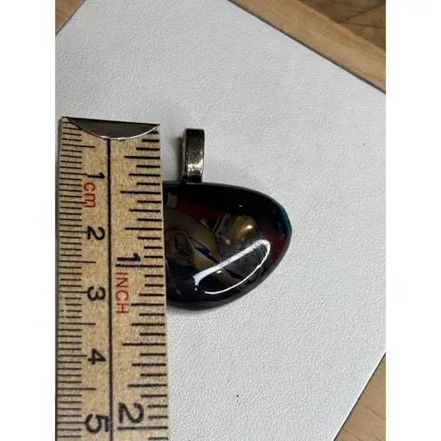 Abstract Multicolor Glass Pendant With Gold