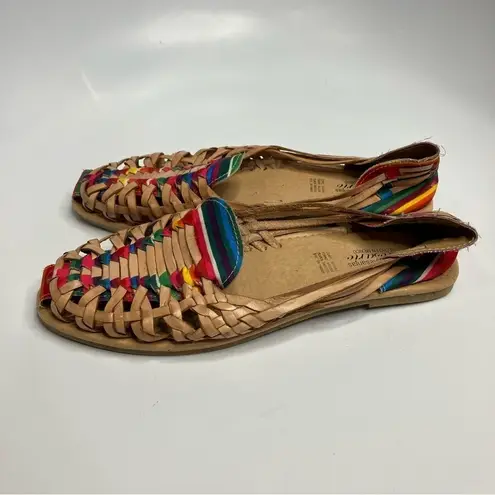 Rosario multicolored huaraches leather‎ size 8 Tan