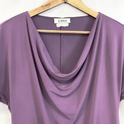 A Byer Womens Cowl Neck Top Medium Purple Y2K Indie Sleaze Fairy Grunge Retro