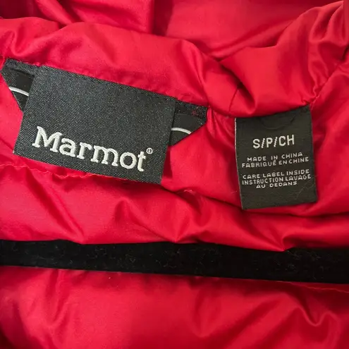 Marmot Bronco Hooded Vest Red Small Outdoor Hiking Backpacking Fall EUC
