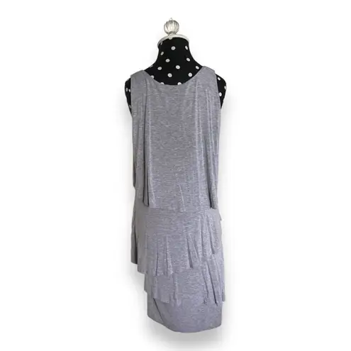 Soft Surroundings Womens Dress Petite XS Gray Tiered Darcie Sleeveless Stretch
