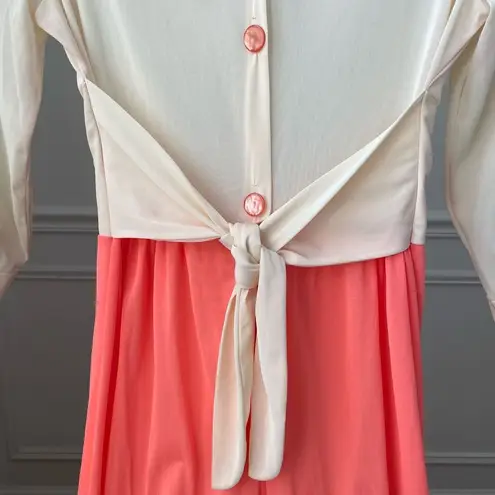 Vintage Sears Palazzo Wide Leg Jumpsuit Ivory Orange S 4