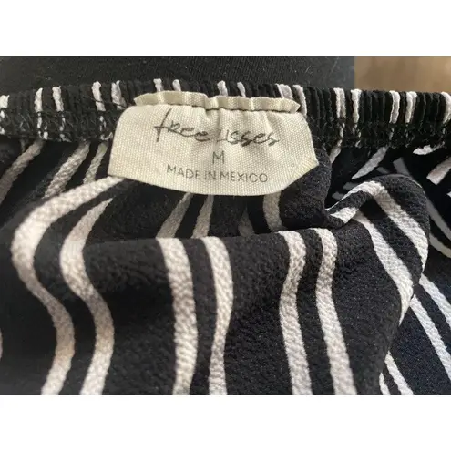 Free Kisses medium black and white striped off shoulder