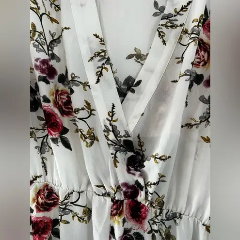 Boohoo  Plus Flower Ruffle One‎ Piece White Romper Plus Size 18 - Image 9