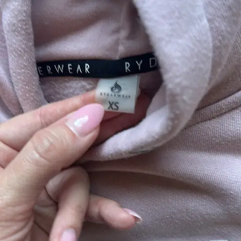 Ryderwear Women's Cropped Pink Hoodie Sweater