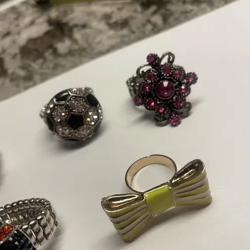Adjustable Or Stretchy Statement Rings Lot Of 5