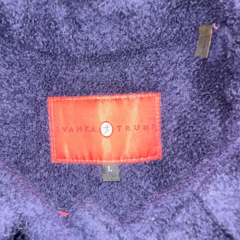 Ivanka Trump Boucle Collar Bejeweled Button Wool Blend Coat Size Lg Classy Regal