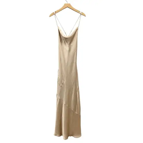Show Me Your Mumu  Tuscany Maxi Slip Dress in Champagne Luxe Satin size XS