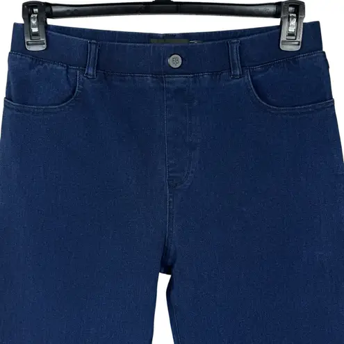 Betabrand Petite Large Short Bootcut Jeans Pull-On Stretch Pockets Hi-Rise Blue