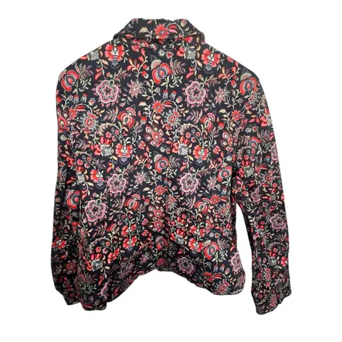 Pendleton Floral Pattern Two Piece Set W/ Zip Up Long Sleeve Top/Cropped Pants