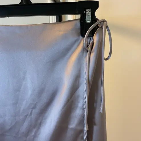 Missguided 13. Satin Silver Mini Wrap Skirt Size 6
