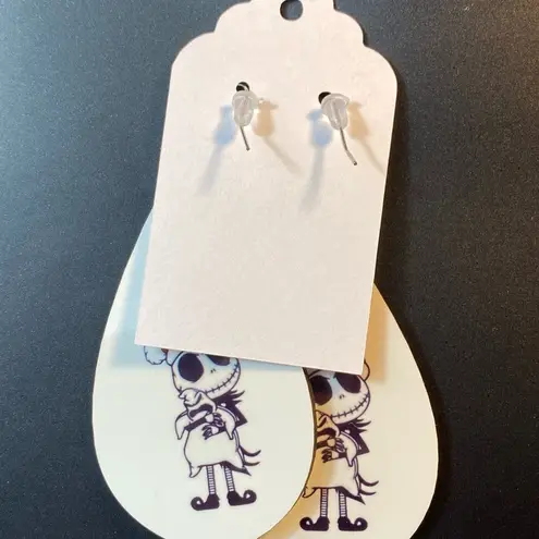 JACK Christmas Skellington Holding Oogie Boogie Large Dangle Pierced Earrings