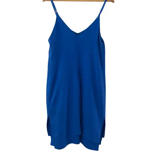 Hunter Bell Double Layer Silk Slip Dress Colbalt Blue Size 6