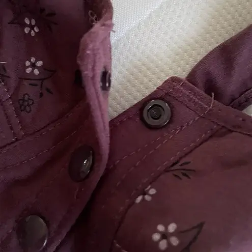 NWOT Womens Purple Floral Print Wireless Breathable Bra With 4 Front snaps Size XL