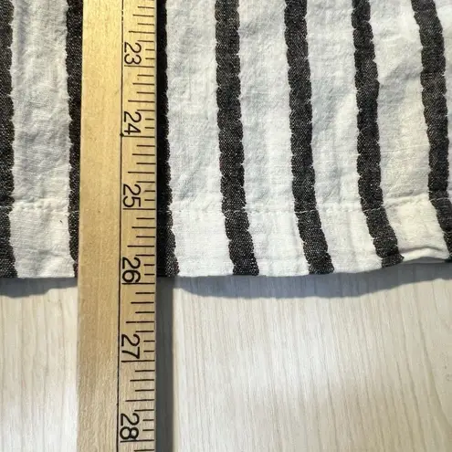 St Tropez West Womens M Linen Blend Pants Striped Relaxed Vacation Cruise Beach White Size M