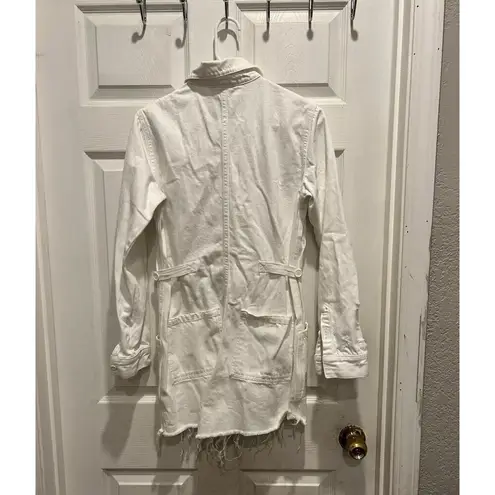 Pistola Freda White Denim Long Sleeve Button Front Romper Women’s Sz Small