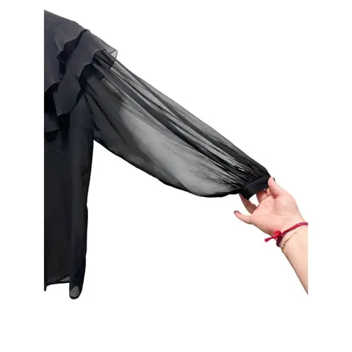 Lillie Rubin Silk Blouse Black Size M Vintage Size M