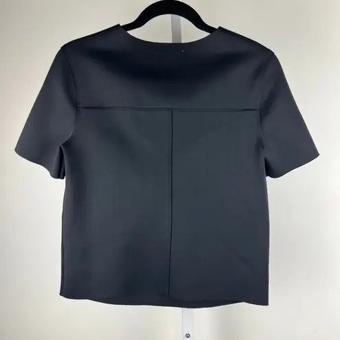 J Brand J‎ Brand Black Scuba Knit Top Size Small Made in USA Minimalist Luxe Streetstyle