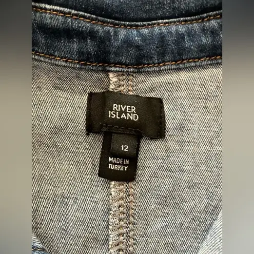 River Island Denim Button Down Sleeveless Dress