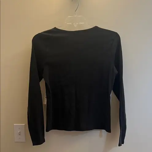 Cyrus Essentials Black Ribbed Long Sleeve Top – NWT Large