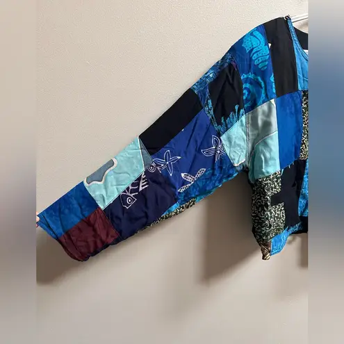 NEW Vintage Kosi Bali 90s Patchwork Blue Quilted Jacket Handmade Women’s M/L Size M