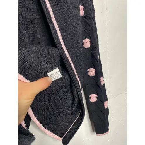 St. John Collection St John Knit COLLECTION Black Pink Santana Zip JACKET Size 4