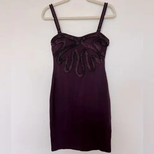 Kardashian Kollection Ruffle Mini Bodycon Convertible Dress Purple Size Medium