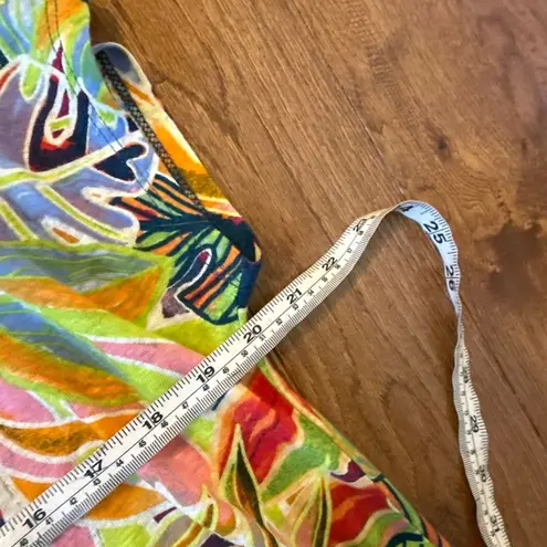 C&C California C&C linen tropical collared midi dress M