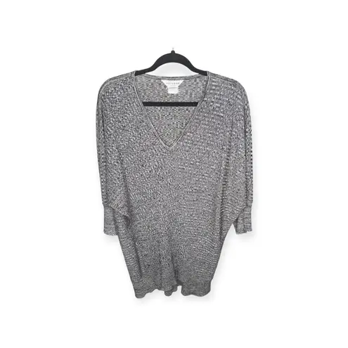 Misook Exclusively 𖤐 Asymmetrical V Neck Knit Tunic Sweater 𖤐 Black White 𖤐 XL - Image 2