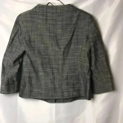LAFAYETTE 148 WO SZ 4 SUIT JACKET BLACK SMALL PLAID HOOD SOLID CLEAN CONDITION