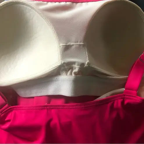 Swimsuit For All Swimsuits For All Pink Blouson Tankini Swim Top Sz 16 Shelf Bra Colorful Hem