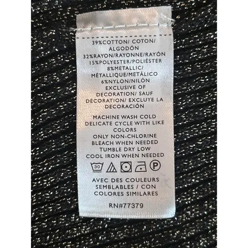 NWT Ann Taylor Womens Black Gold Ribbed Top With Bow Accent Size M Party Elegant Size M