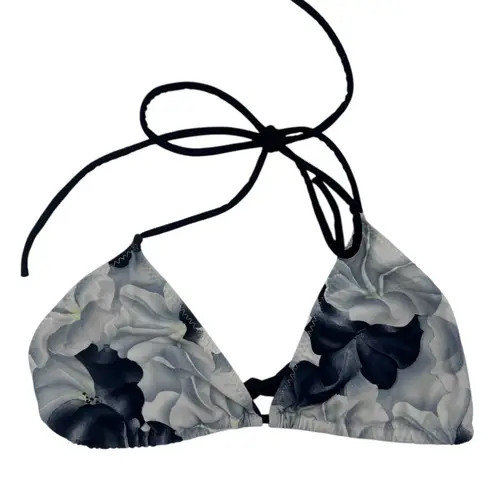 Vintage Pan Dulce Gray Scale Floral Black White Bikini Bathing Suit 11/12
