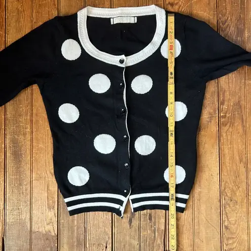 Women’s Queen Drama Black and White Polka Dot Cardigan