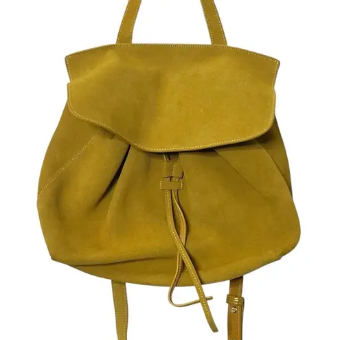 Mansur Gavriel Lady Bag Mustard Yellow Suede Top Handle Adjustable Strap