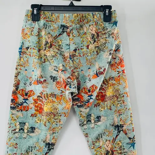 Soft Surroundings Have To Have Blue Corduba Printed Ankle Legging Size Small