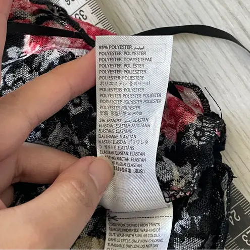 Edikted Lace Tank Top floral portofino crop womens Black (medium) y2k going out