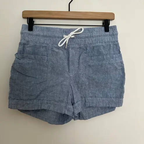 Athleta - Cabo Linen 4" Short Chambray Blue Pull-On