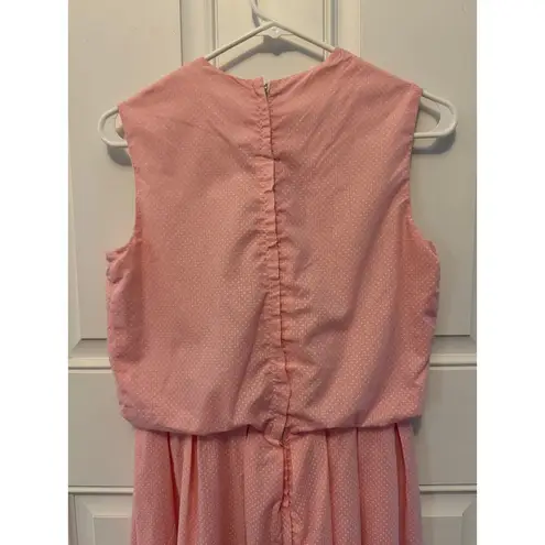 Vintage OOAK pink & white polka dot bubble hem dress medium