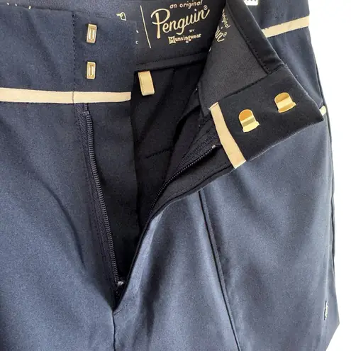 Penguin By Munsingwear Navy Blue White Trim High Rise Stretch Shorts Size 10/14