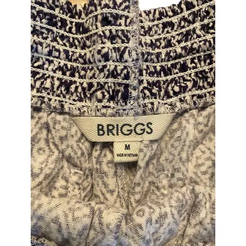Briggs size medium womens shorts elastic waistband diamond pattern Blue