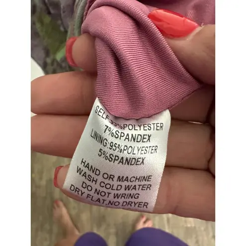 Blanc  Women's Purple Green mesh, body con Maxi Dress Size Small