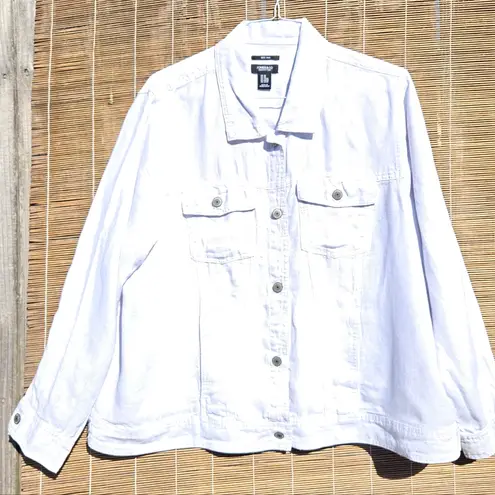 Jones New York JNY  100% Linen Button Linen Thin Stripe Jacket 2X - Image 2