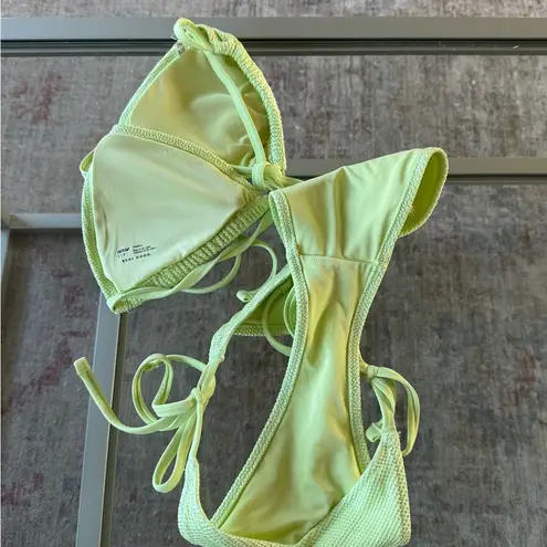 Aerie  Green Bikini Triangle Top and Tie-Side Bottoms
